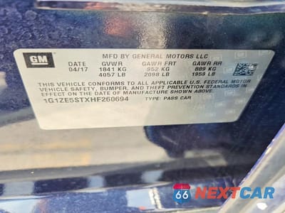 Zdjęcie 12 z 12 samochodu: 2017 CHEVROLET MALIBU LT VIN:1G1ZE5STXHF260694 - miniatura