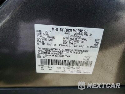 Zdjęcie 13 z 13 samochodu: 2017 FORD EXPLORER LIMITED VIN:1FM5K8F83HGC92043 - miniatura