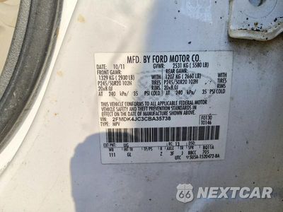 Zdjęcie 13 z 13 samochodu: 2012 FORD EDGE SEL VIN:2FMDK4JC3CBA35738 - miniatura