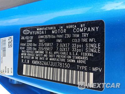 Zdjęcie 12 z 12 samochodu: 2018 HYUNDAI KONA SEL VIN:KM8K62AA7JU178150 - miniatura