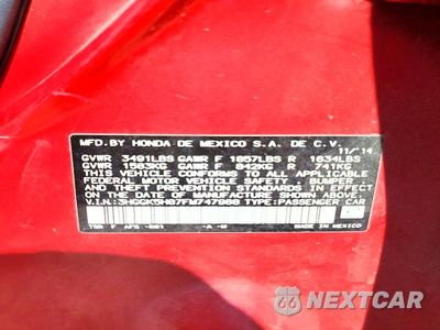Zdjęcie 12 z 12 samochodu: 2015 HONDA FIT EX VIN:3HGGK5H87FM747988 - miniatura