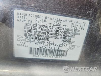 Zdjęcie 12 z 12 samochodu: 2018 NISSAN VERSA SV VIN:3N1CN7AP8JL878883 - miniatura