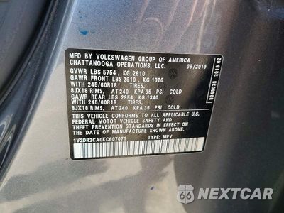 Zdjęcie 14 z 14 samochodu: 2019 VOLKSWAGEN ATLAS SE VIN:1V2DR2CA0KC607071 - miniatura