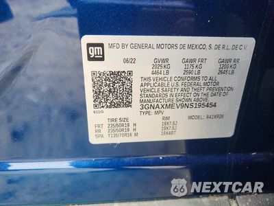 Zdjęcie 14 z 14 samochodu: 2022 CHEVROLET EQUINOX RS VIN:3GNAXMEV9NS195454 - miniatura