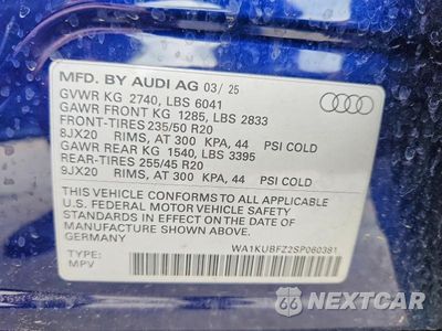 Zdjęcie 13 z 13 samochodu: 2025 AUDI Q4 E-TRON PREMIUM VIN:WA1KUBFZ2SP060381 - miniatura