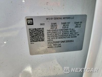 Zdjęcie 12 z 12 samochodu: 2022 CHEVROLET MALIBU RS VIN:1G1ZG5ST2NF205551 - miniatura
