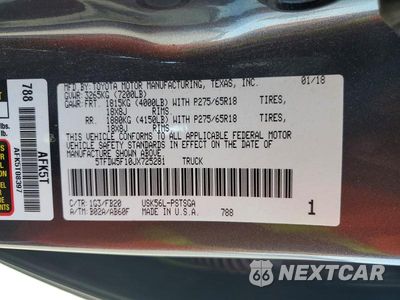 Zdjęcie 12 z 12 samochodu: 2018 TOYOTA TUNDRA CREWMAX SR5 VIN:5TFDW5F10JX725281 - miniatura