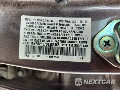 Zdjęcie 12 z 12 samochodu: 2013 HONDA CIVIC LX VIN:19XFB2F57DE286865 - miniatura