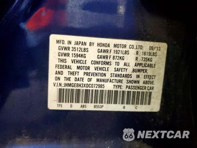 Zdjęcie 12 z 12 samochodu: 2013 HONDA FIT VIN:JHMGE8H3XDC072985 - miniatura