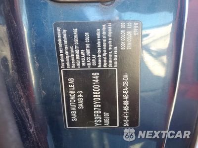 Zdjęcie 13 z 13 samochodu: 2008 SAAB 9-3 2.0T VIN:YS3FB79Y086001446 - miniatura