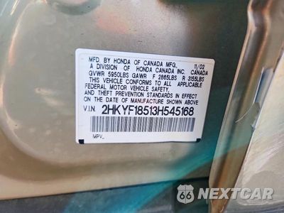 Zdjęcie 12 z 12 samochodu: 2003 HONDA PILOT EXL VIN:2HKYF18513H545168 - miniatura