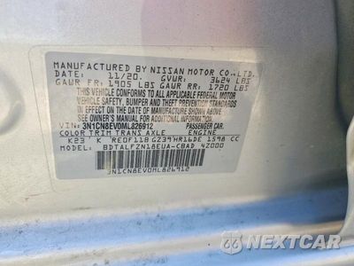 Zdjęcie 12 z 12 samochodu: 2021 NISSAN VERSA SV VIN:3N1CN8EV0ML826912 - miniatura
