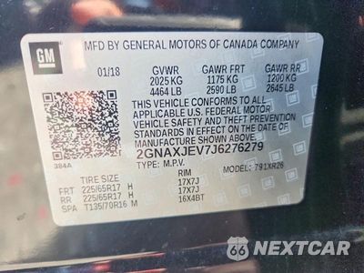 Zdjęcie 13 z 13 samochodu: 2018 CHEVROLET EQUINOX LT VIN:2GNAXJEV7J6276279 - miniatura