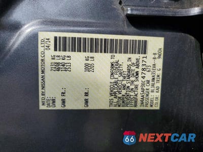 Zdjęcie 13 z 13 samochodu: 2014 NISSAN MAXIMA 3.5 SV VIN:1N4AA5AP3EC478371 - miniatura