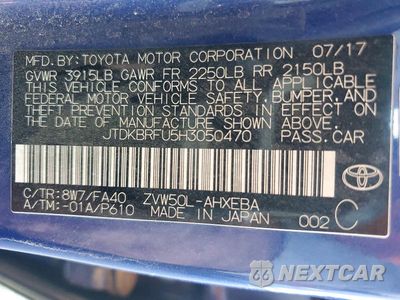Zdjęcie 12 z 12 samochodu: 2017 TOYOTA PRIUS TWO VIN:JTDKBRFU5H3050470 - miniatura