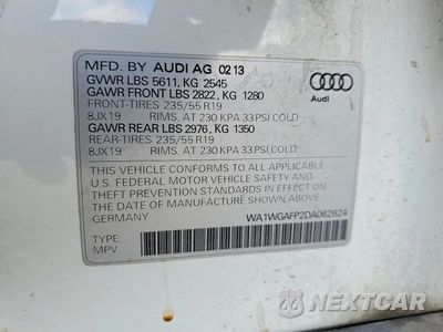 Zdjęcie 13 z 13 samochodu: 2013 AUDI Q5 PRESTIGE VIN:WA1WGAFP2DA062624 - miniatura