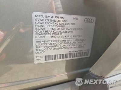 Zdjęcie 12 z 12 samochodu: 2023 AUDI SQ5 SPORTBACK PRESTIGE VIN:WA134AFY8P2152072 - miniatura