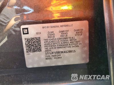 Zdjęcie 12 z 12 samochodu: 2019 CHEVROLET SONIC PREMIER VIN:1G1JF5SB3K4128915 - miniatura