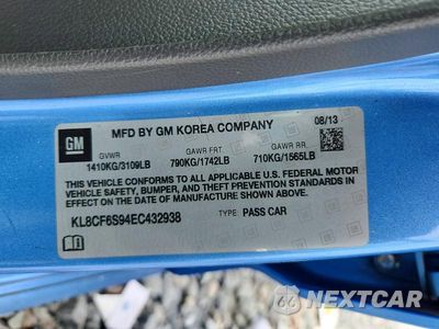 Zdjęcie 12 z 12 samochodu: 2014 CHEVROLET SPARK 2LT VIN:KL8CF6S94EC432938 - miniatura