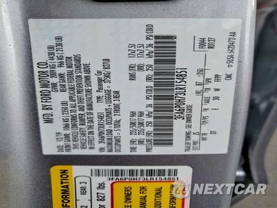 Zdjęcie 12 z 12 samochodu: 2020 FORD FUSION SE VIN:3FA6P0H73LR154851 - miniatura