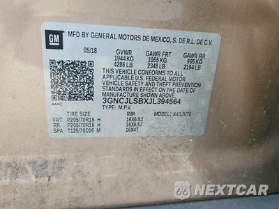 Zdjęcie 13 z 13 samochodu: 2018 CHEVROLET TRAX 1LT VIN:3GNCJLSBXJL394564 - miniatura