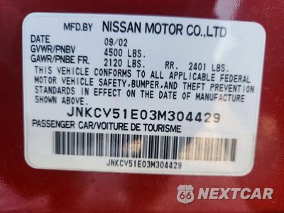 Zdjęcie 13 z 13 samochodu: 2003 INFINITI G35 BASE VIN:JNKCV51E03M304429 - miniatura