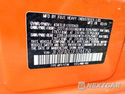 Zdjęcie 12 z 12 samochodu: 2015 SUBARU XV CROSSTREK 2.0 PREMIUM VIN:JF2GPADC0F8244750 - miniatura