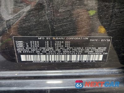 Zdjęcie 12 z 12 samochodu: 2019 SUBARU IMPREZA PREMIUM VIN:4S3GTAD64K3703435 - miniatura