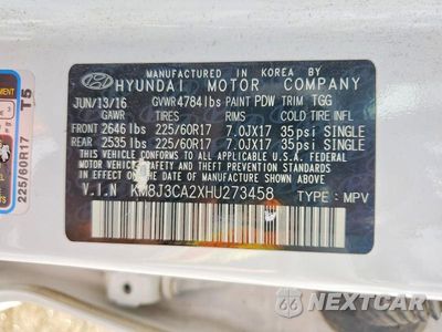 Zdjęcie 13 z 13 samochodu: 2017 HYUNDAI TUCSON ECO VIN:KM8J3CA2XHU273458 - miniatura