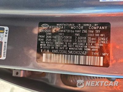 Zdjęcie 14 z 14 samochodu: 2021 HYUNDAI TUCSON ULTIMATE VIN:KM8J33AL5MU343242 - miniatura