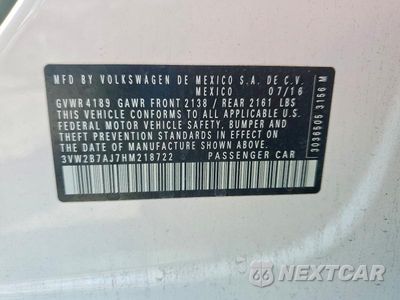 Zdjęcie 12 z 12 samochodu: 2017 VOLKSWAGEN JETTA S VIN:3VW2B7AJ7HM218722 - miniatura