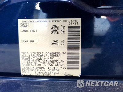 Zdjęcie 12 z 12 samochodu: 2021 NISSAN ALTIMA S VIN:1N4BL4BV0MN361176 - miniatura