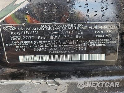Zdjęcie 12 z 12 samochodu: 2013 HYUNDAI ELANTRA LIMITED VIN:5NPDH4AE3DH210306 - miniatura