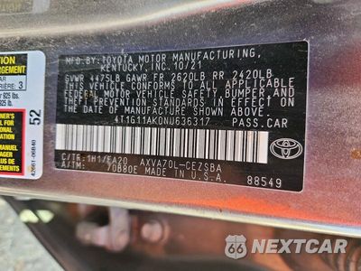 Zdjęcie 13 z 13 samochodu: 2022 TOYOTA CAMRY SE VIN:4T1G11AK0NU636317 - miniatura
