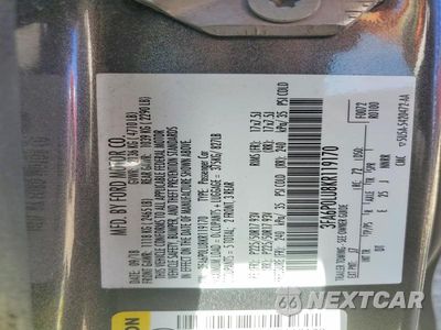 Zdjęcie 12 z 12 samochodu: 2019 FORD FUSION SE VIN:3FA6P0LU8KR119170 - miniatura