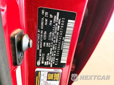 Zdjęcie 12 z 12 samochodu: 2012 KIA OPTIMA EX VIN:5XXGN4A74CG079601 - miniatura