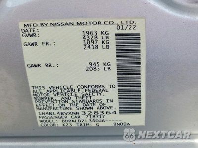 Zdjęcie 12 z 12 samochodu: 2022 NISSAN ALTIMA S VIN:1N4BL4BVXNN328364 - miniatura