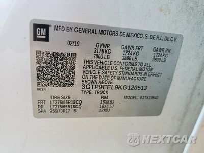 Zdjęcie 12 z 12 samochodu: 2019 GMC SIERRA K1500 AT4 VIN:3GTP9EEL9KG120513 - miniatura