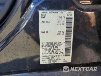 Zdjęcie 12 z 12 samochodu: 2019 NISSAN ALTIMA PLATINUM VIN:1N4BL4FV4KC256479 - miniatura