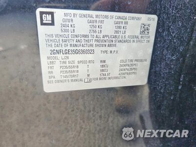 Zdjęcie 12 z 12 samochodu: 2016 CHEVROLET EQUINOX LTZ VIN:2GNFLGE35G6360323 - miniatura