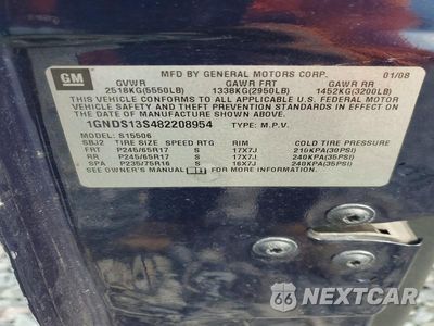 Zdjęcie 13 z 13 samochodu: 2008 CHEVROLET TRAILBLAZER LS VIN:1GNDS13S482208954 - miniatura