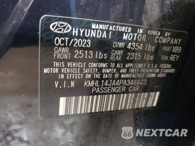 Zdjęcie 13 z 13 samochodu: 2023 HYUNDAI SONATA SEL VIN:KMHL14JA4PA346643 - miniatura