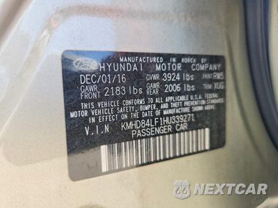 Zdjęcie 12 z 12 samochodu: 2017 HYUNDAI ELANTRA LIMITED VIN:KMHD84LF1HU339271 - miniatura