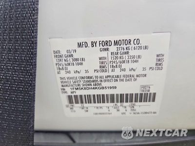 Zdjęcie 13 z 13 samochodu: 2019 FORD EXPLORER XLT VIN:1FM5K8DH4KGB51959 - miniatura
