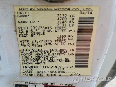 Zdjęcie 12 z 12 samochodu: 2014 NISSAN FRONTIER S VIN:1N6BD0CT1EN745172 - miniatura