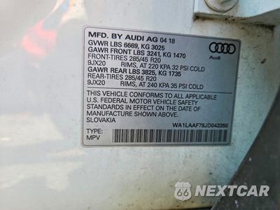 Zdjęcie 13 z 13 samochodu: 2018 AUDI Q7 PREMIUM PLUS VIN:WA1LAAF78JD043350 - miniatura