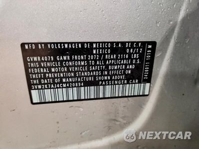Zdjęcie 12 z 12 samochodu: 2012 VOLKSWAGEN JETTA BASE VIN:3VW2K7AJ4CM420894 - miniatura