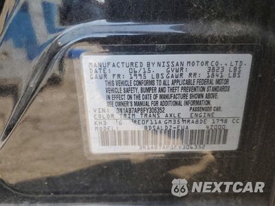Zdjęcie 12 z 12 samochodu: 2015 NISSAN SENTRA SV VIN:3N1AB7AP8FY306352 - miniatura