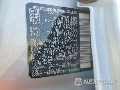 Zdjęcie 13 z 13 samochodu: 2014 NISSAN JUKE SV VIN:JN8AF5MR9ET360161 - miniatura