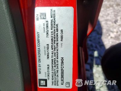Zdjęcie 12 z 12 samochodu: 2015 CHEVROLET SPARK LS VIN:KL8CB6S92FC709454 - miniatura